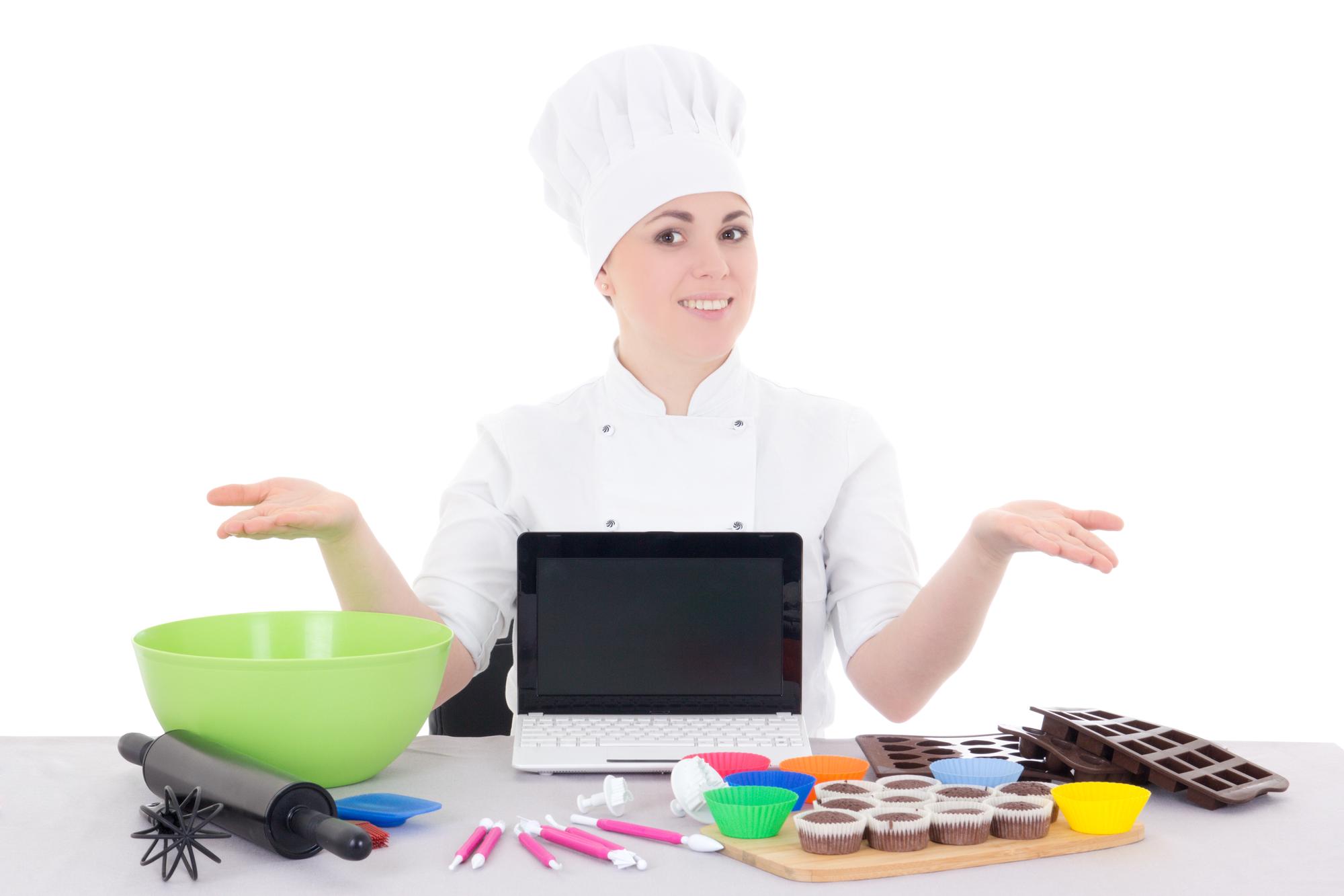 Chef teaching online cooking class